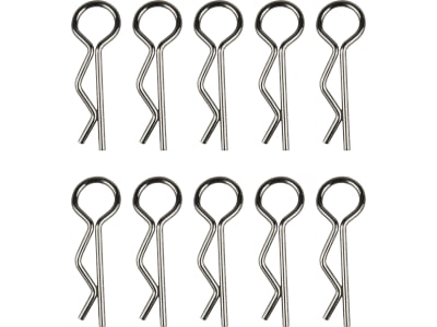 ASC6332 Silver bent Body Clips 23mm long .93mm wire  10 