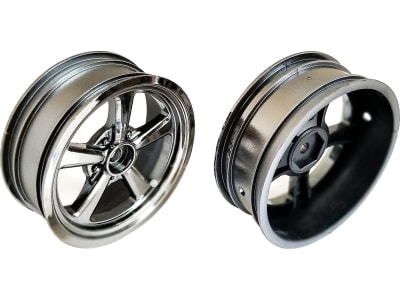 ASC71077 Drag Front Wheels 2.2 in 12mm Hex Black Chrome