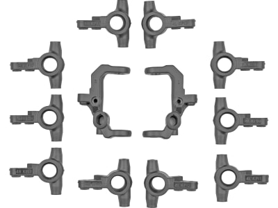 ASC71214 RC10T7 FT V2 Caster And Steering Blocks Carbon