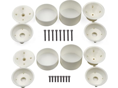 ASC7807 RC10T Wide Rear and Narrow Front Wheels  3-piece  white