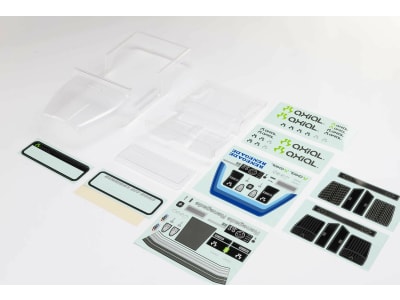 AXI230057 J33P CJ-7 Body Set Clear: SCX10 III