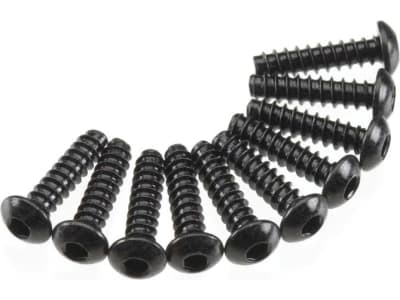 AXIC0123 M3x12mm Hex Socket Tapping Button Head  Black   10 pieces 