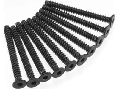AXIC0132 M3x30mm Hex Socket Tapping Flat Head  Black   10pcs 