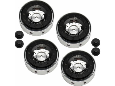 BLW198S08 Silver Beadlock 1.9 Rims Black Rings