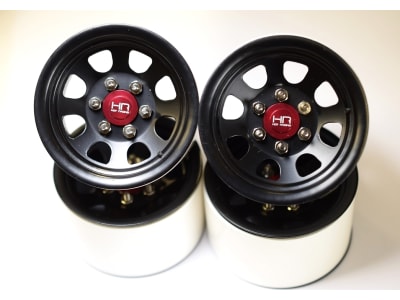 BLW22S01 Black Steel 2.2 Beadlock 6-Lug Wagon Wheels 12mm Hex  4 