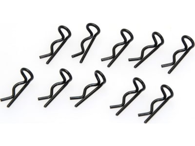 CEGG36791A Black bent Body Clips 16mm long 1.2mm wire  10 
