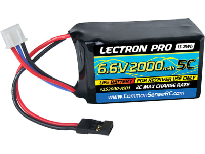 CMS2S2000-RXH Lectron Pro 6.6v 2000mah 5c Life Receiver Hump Pack Battery