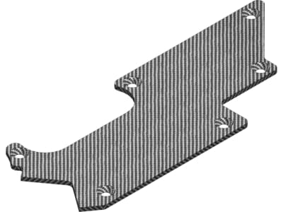 COR00180-236 Suspension Arm Stiffener - Rear - Left - Graphite 3mm - 1 Pc