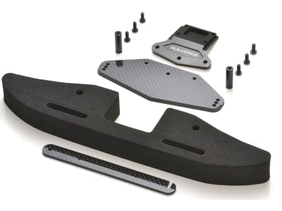 EXO2083 22s Drag Front Bumper Set Aluminum Cf and Foam with Gnss Slot