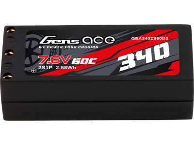 GEA3402S60D2 340mAh 2S 60C 7.6V HV LiPo Battery w /  XT60 Plug