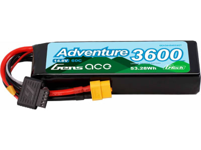 GEA364S60X6GT 3600mAh 4S 60C 14.8V Adventure G-tech Lipo Battery with aXT60 pl