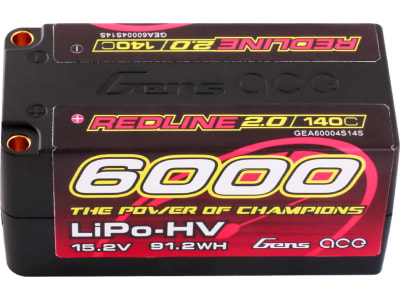 GEA60004S14S 15.2V 6000mAh 4S 140C LiHV Shorty 5.0mm bullet redline 2.0