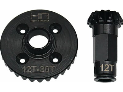 GRM9302R 30 / 12T Steel Helical Diff Ring / Pinion Rear Gear Set GROM