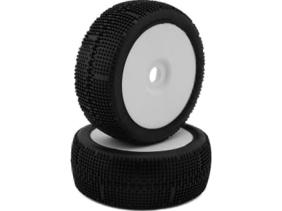 GRPGMX10-N25 Pixel Pre-Mounted 1 / 8 Buggy Tires  White   2   N25 - Super Soft 