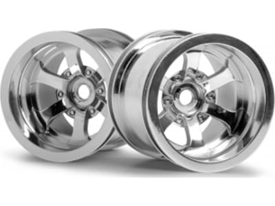 HPI3087 Scorch 6-Spoke Wheels Shiny Chrome 2.255x50mm Firestorm 2