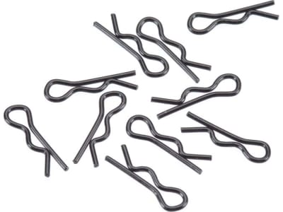 HPI107893 Black Body Clips 24mm long 1.2mm wire  10 