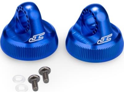 JCO2701-1 Fin 13mm Shock Cap Blue Fits Team Associated 13mm Shock Body