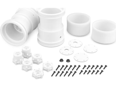 JCO3377W Tribute 2.6x3.6 inch Mnst Trk wheel w / Adpt White  2 