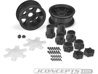 JCO3379B Dragon 2.6 inch Mega Truck Wheel w / Adapter Discs Black  2 