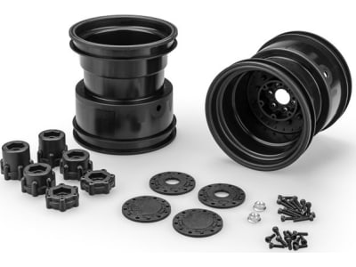 JCO3439B Tribute 73's - 3.2 x 3.6 Monster Truck wheel w /  adaptors black 2