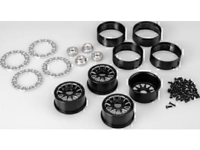 JCO3451 Ultra - 2.0 12 spoke crawler wheel black w /  silver chamfer and b