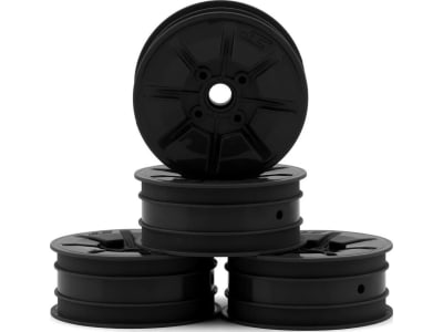 JCO3463B RC10 Pioneer 2.2 Bearing Front Wheels  Black   4 