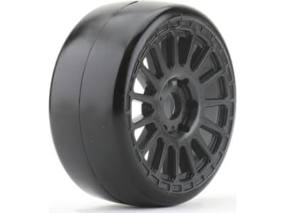 JKO1101RBUSGB 1 / 8 Gt Buster Tires Mounted On Black Radial Rims Ultra Soft Be