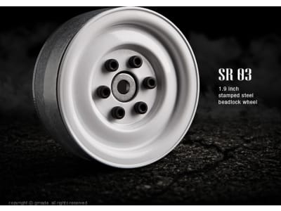 GMA70186 1.9 Sr03 Beadlock Wheels Gloss White 2