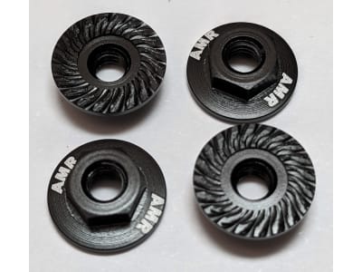 KYOAMR025BK M4 Aluminum serrated flange nut Black  4 