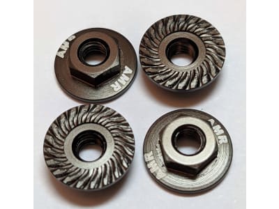 KYOAMR025GM M4 Large Aluminum Serrated Flange Nut  4 Pieces 