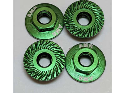 KYOAMR025GR M4 Aluminum Serrated Flange nut Green  4 pieces 