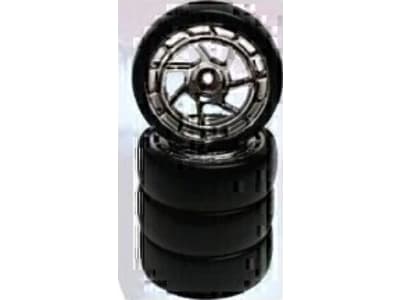 LD0010 1 / 18 DRIFT TIRES- STYLE 4- Silver