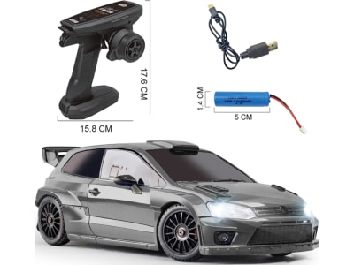 LD12801W 1 / 28 Pro 1 / 28 4WD RC Drift / Rally Car with Gyro Silver