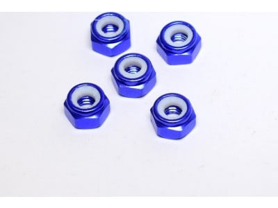 LNM406 M4 Aluminum Locknuts with Nylon Inserts  5  Blue 