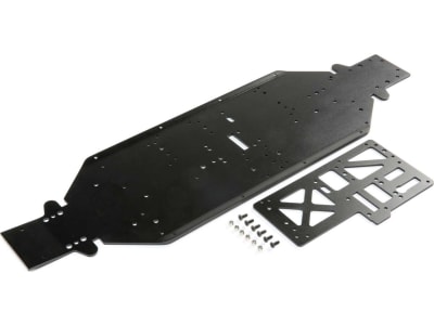 LOS251090 Chassis w / Brace 4mm Black: DBXL-E 2.0
