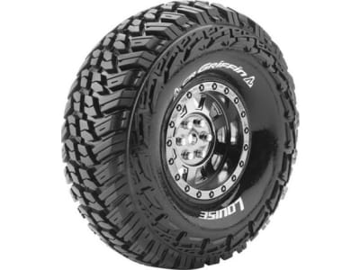 LOULT3230VBC Cr-Griffin 1:10 1.9 Crawler Tires 12mm Hex Mounted On Black Chr