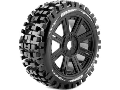 LOULT324SB B-Ulldoze 1 / 8 Off-Road Buggy Tires 17mm Hex Mounted On Black S