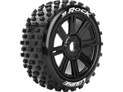 LOULT3270SB B-Rock 1 / 8 Off-Road Buggy Tires 17mm Hex Mounted On Black Spok