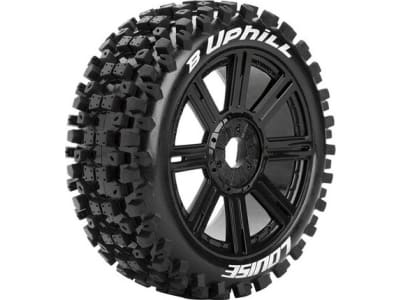 LOULT3271SB B-Uphill 1 / 8 Off-Road Buggy Tires 17mm Hex Mounted On Black  2 