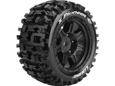 LOULT3296B Mft X-Pioneer Sport Monster Truck Tires 24mm Hex Mounted On Bl