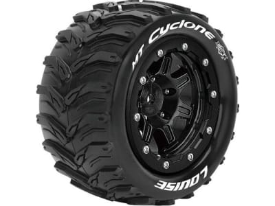 LOULT3331SB Mft Mt-Cyclone 1:10 Monster Truck Tires 1 / 2 Offset 17mm Hex 2 