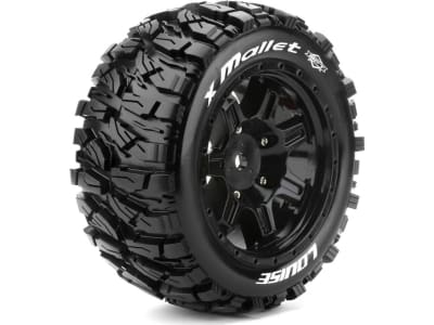 LOULT3350BM Mft X-Mallet Sport Monster Truck Tires 24mm Hex Mounted On Bla