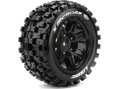 LOULT3352BM MFT X-Mcross Sport Monster Truck Tires 24mm Hex Mounted on Black