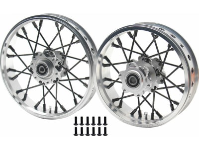 LPC524B08 24 wire Black spoke Silver wheel Set Losi Promoto-MX