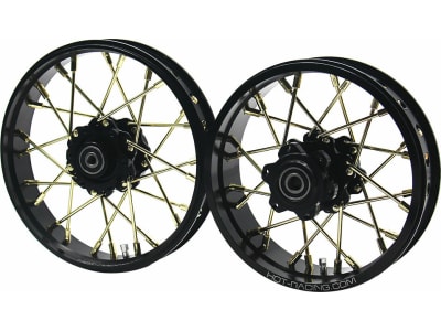 LPC524G01 24 wire Gold spoke Black wheel Set Losi Promoto-MX