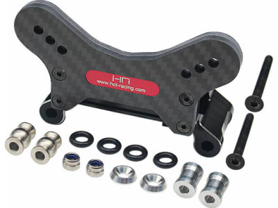 LSBR28M01 Aluminum and Cf Front Shock Tower and Arm Mount Losi Super Baja Rey