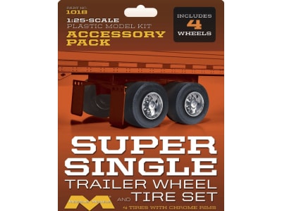 MOE1018 Super Single Trailer Wheel and Tire Set 1 / 25 scale