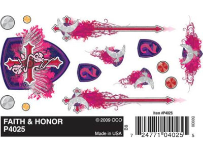 PIN4025 Dry Transfer Decals Faith and Honor