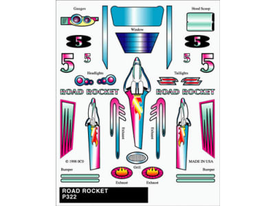 PIN322 Stick-On Decals Road Rocket
