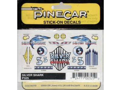 PIN325 Stick-On Decals Silver Shark
